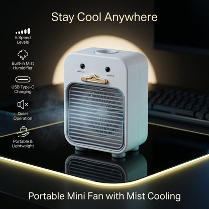 Portable Mini Fan With Mist Cooling