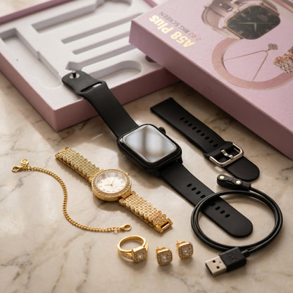 A58 Plus Luxury Smart Watch Gift Set